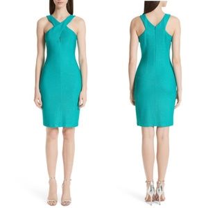 NWT St. John Blake Crisscross Sequin Dress Lagoon